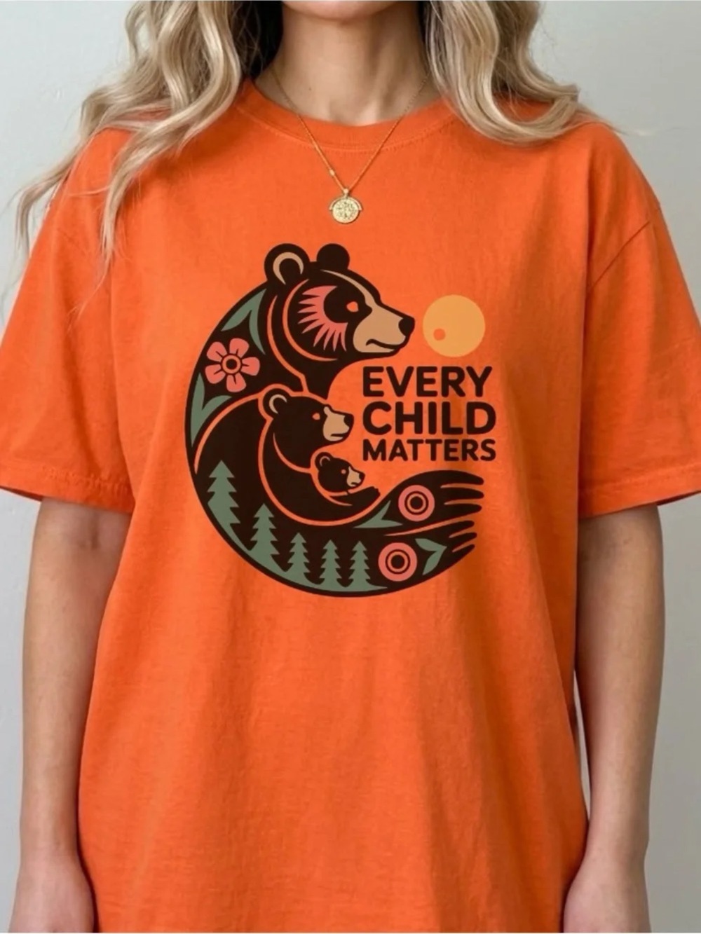 Every Child Matters Indigenous Bear Family
Orange Shirt Day Graphic Tee - Gildan
